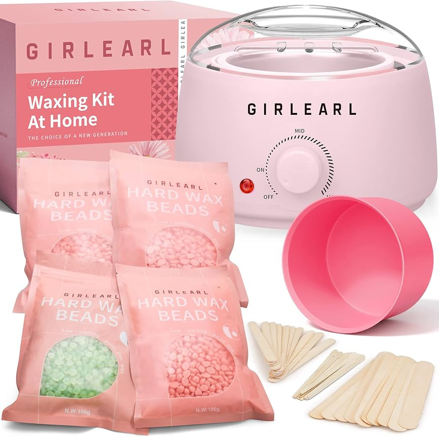 Waxing Kit for Women and Men, GIRLEARLE Wax Warmer Hair Removal at Home with Beads, Multiple Form... | Amazon (US)