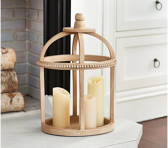 Oval Beaded Open Concept Lantern by Valerie - QVC.com | QVC