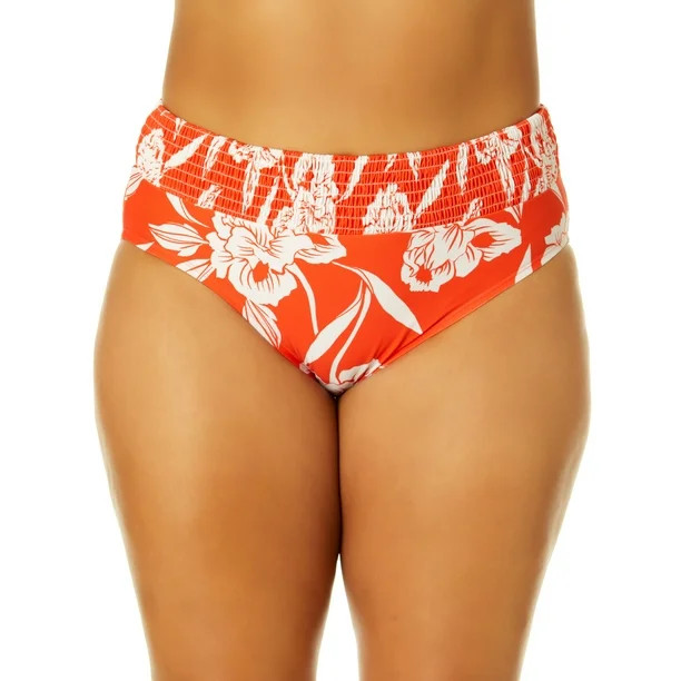 Time and Tru Women's Mid Rise Smocked Swim Bottoms | Walmart (US)