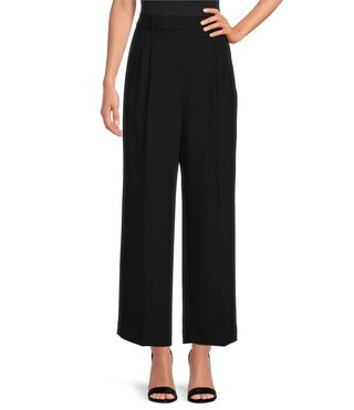 Gianni Bini Hartley Crepe Pleated Straight Wide Leg Coordinating Pants | Dillard's | Dillard's