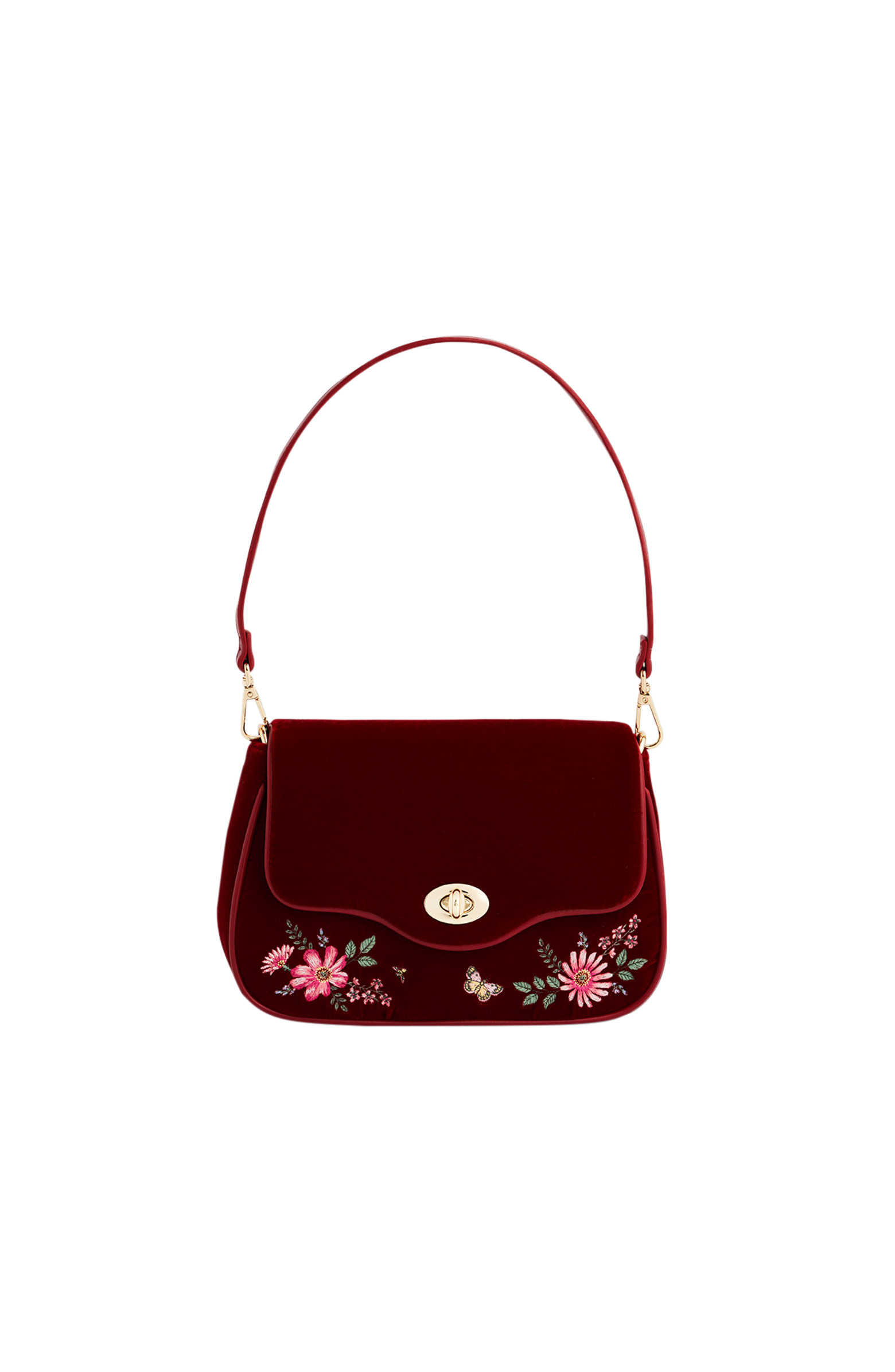 Mary Floral Embroidered Velvet Clutch | Nordstrom