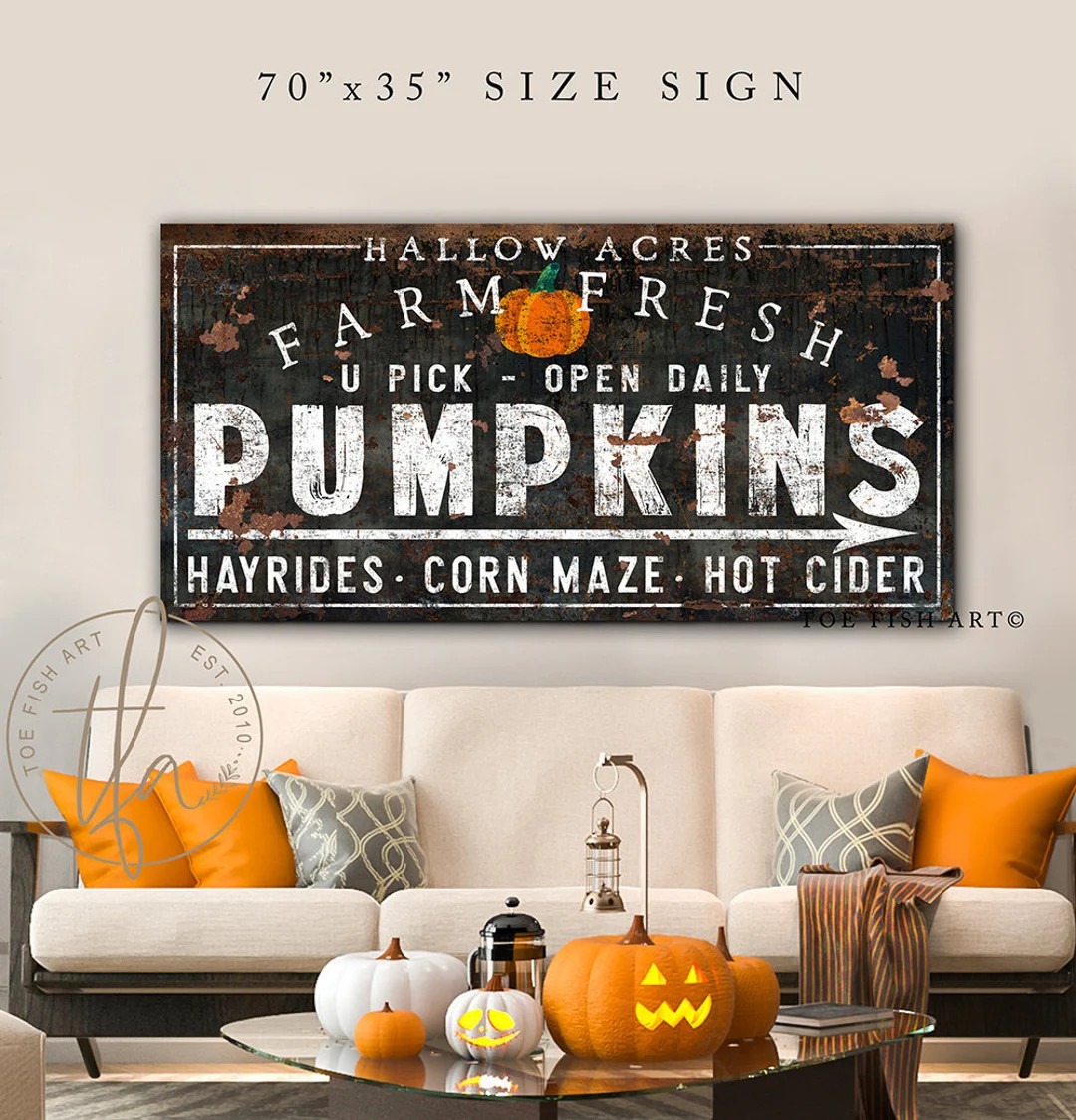 Pumpkin Patch Sign Rustic Fall decor Name Established Sign Modern Farmhouse Wall Decor Autumn Far... | Etsy (US)
