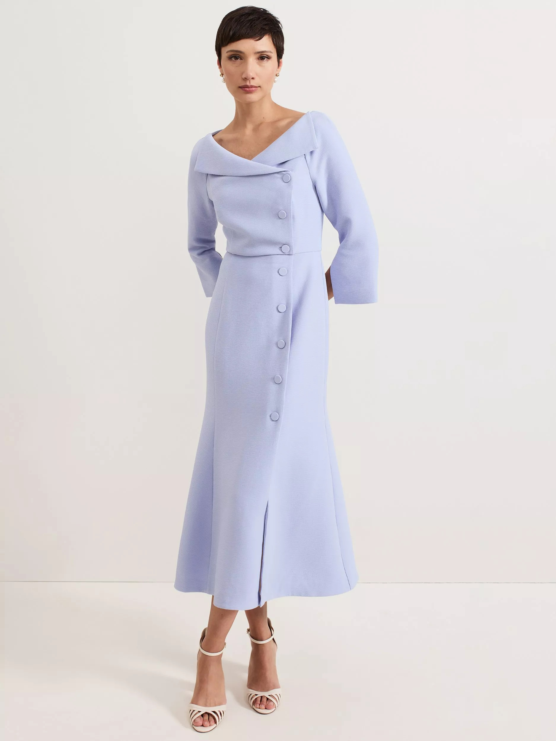 Phase Eight Sienna Tuxedo Dress, Light Blue | John Lewis (UK)