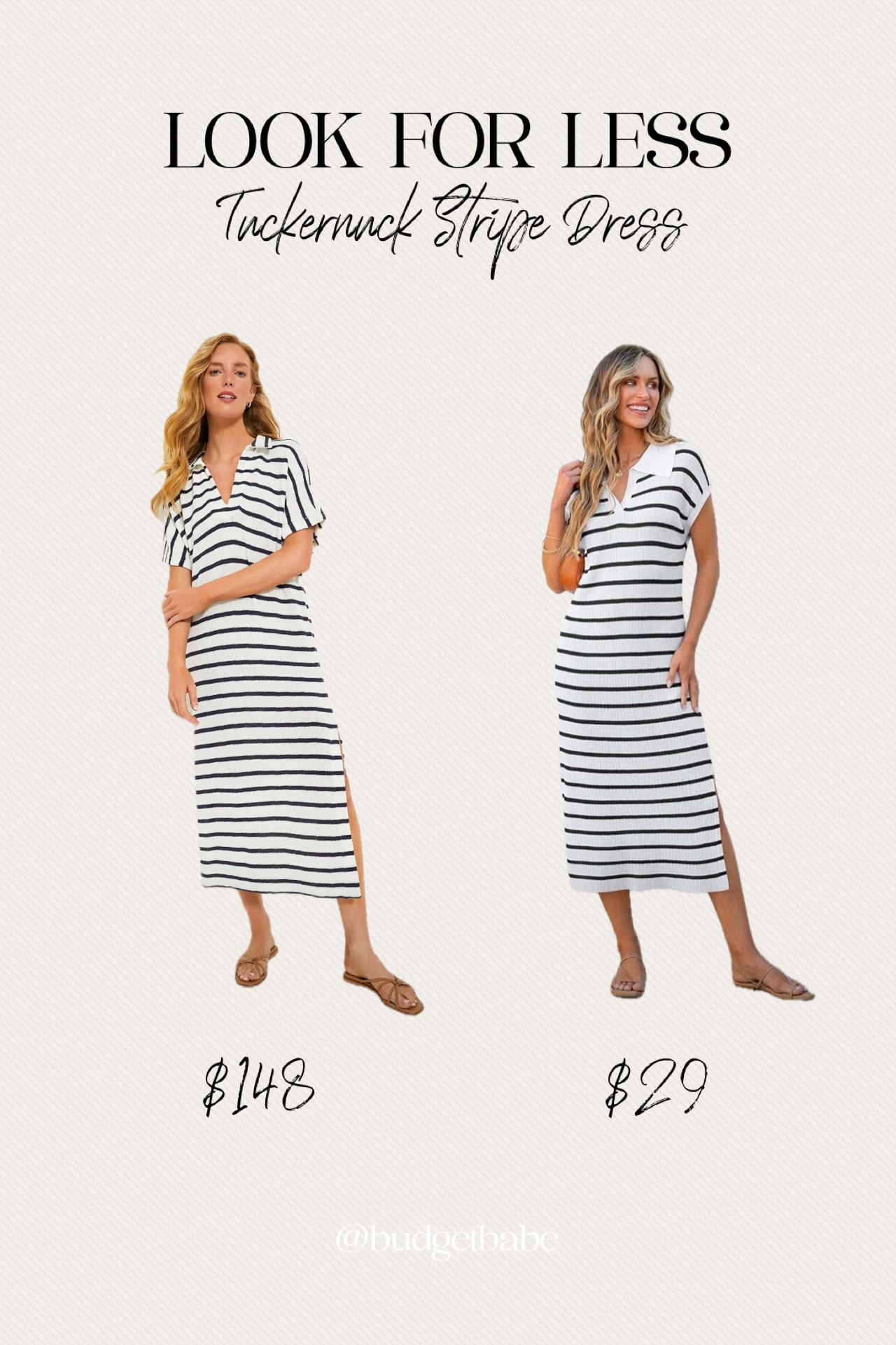 Tuckernuck look for less on Amazon. I prefer the sleeves on the more expensive dress, sizing up in the Amazon dress might help achieve a similar look. #lookforless

#LTKFindsUnder100 #LTKFindsUnder50 #LTKStyleTip