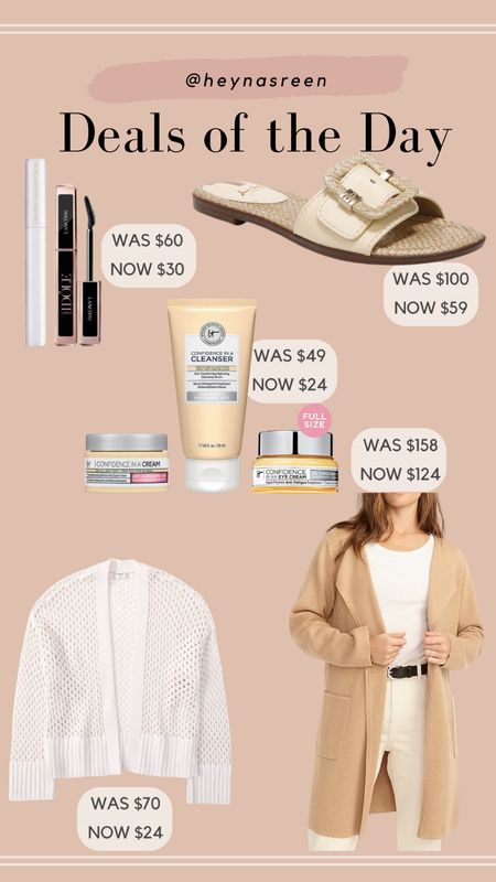 Daily deals on Lancôme mascara duo, Sam Edelman sandals, IT Cosmetics kit, J.Crew sweater blazer, Abercrombie cardigan 

#LTKsalealert