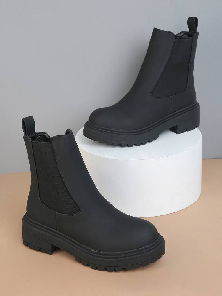 Zipper Side Stitch Detail Chelsea Boots | SHEIN