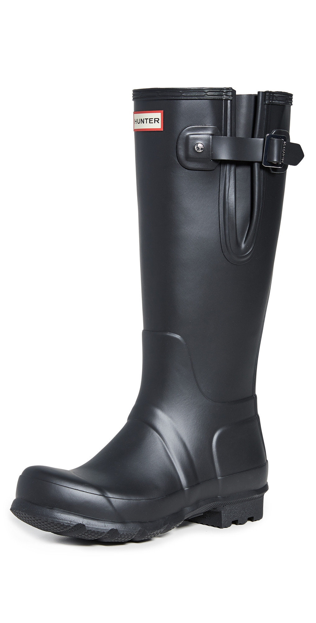 Hunter Boots Men's Tall Side Adjustable Rain Boots Black 9 | Shopbop