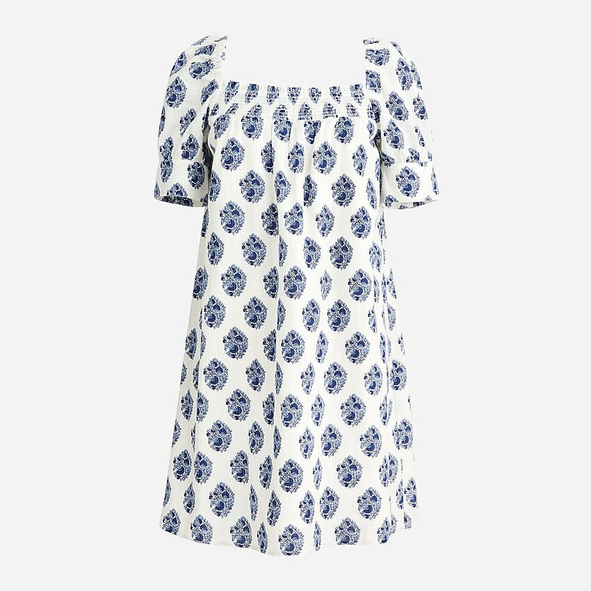 Afternoon dress in gathered floral block print | J. Crew US