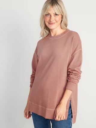 Oversized Boyfriend Garment-Dyed Tunic Sweatshirt for Women | Old Navy (US)