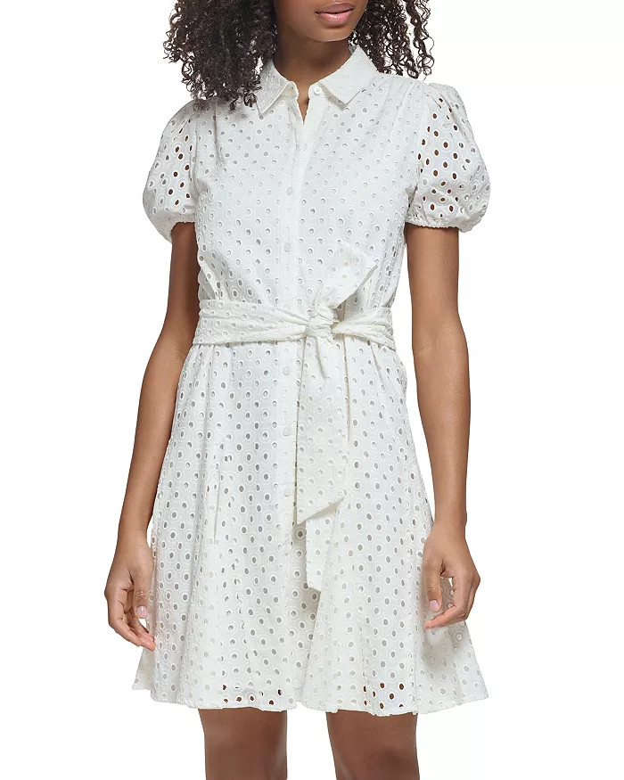 Cotton Eyelet Belted Shirt Dress | Bloomingdale's (US)