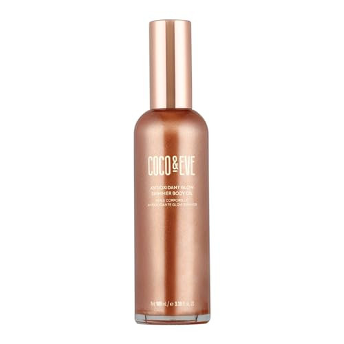 Coco & Eve Antioxidant Glow Shimmer Body Oil - Lightweight Skin Illuminator with Pearlescent Minerals, Natural Glitter, Antioxidants for Shimmering, Moisturizing and Healthy Glow (3.38 Fl Oz) | Amazon (US)