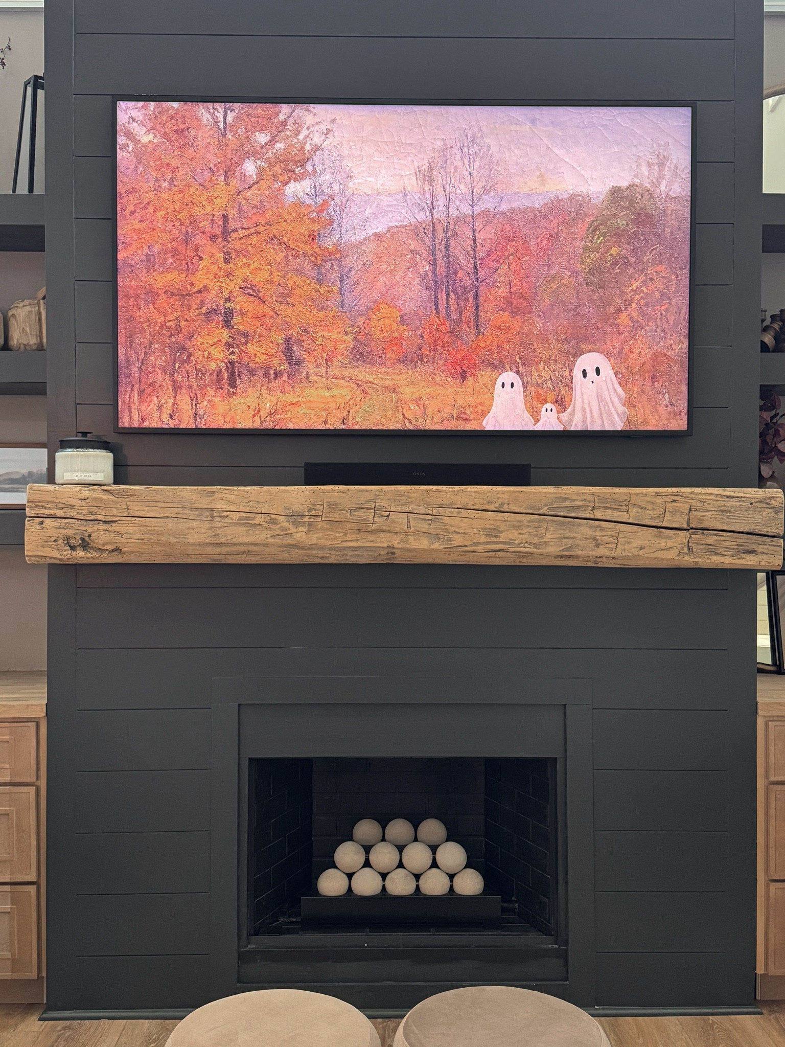 Fall frame tv art inspo 🖤✨🍁🍂🎃👻 such a fun & small elevation to the space! Love the ghostys!!! 

Etsy / small shop finds / home decor / Samsung / prints / art / Holley Gabrielle 

#LTKFindsUnder50 #LTKHome #LTKSeasonal