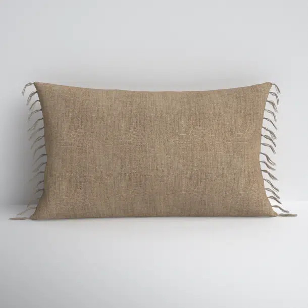 Sharron Tassels Linen Lumbar Throw Pillow | Wayfair North America