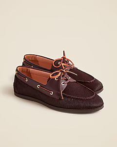 Boat shoes in calf hair and leather | J. Crew US