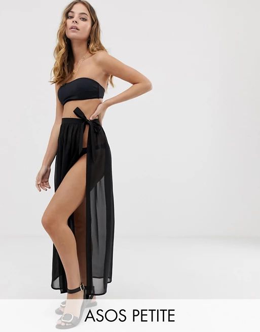 ASOS DESIGN Petite recycled maxi chiffon beach sarong | ASOS US