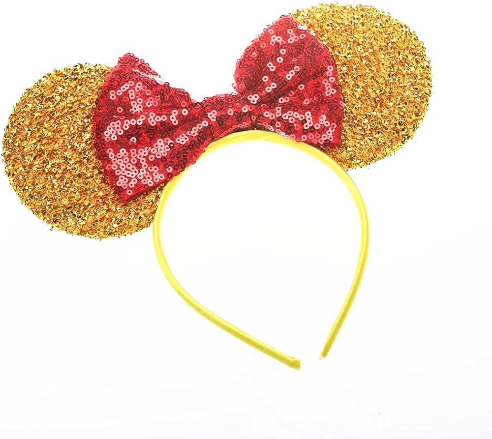 Beauty and the Beast Ears, Belle Ears, Belle Mickey Ears, Disney Inspired Beauty and the Beast Ea... | Amazon (US)