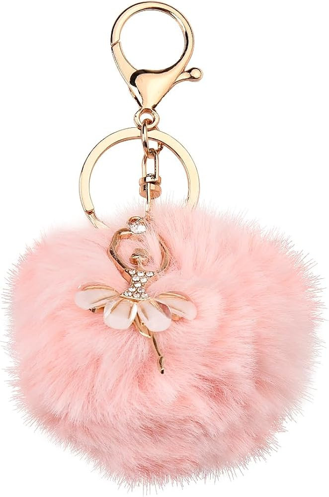 Kilener Ballet Keychains Fur Ball Keychain for Women Girls Gifts for Ballet Dancer Lovers Birthda... | Amazon (US)