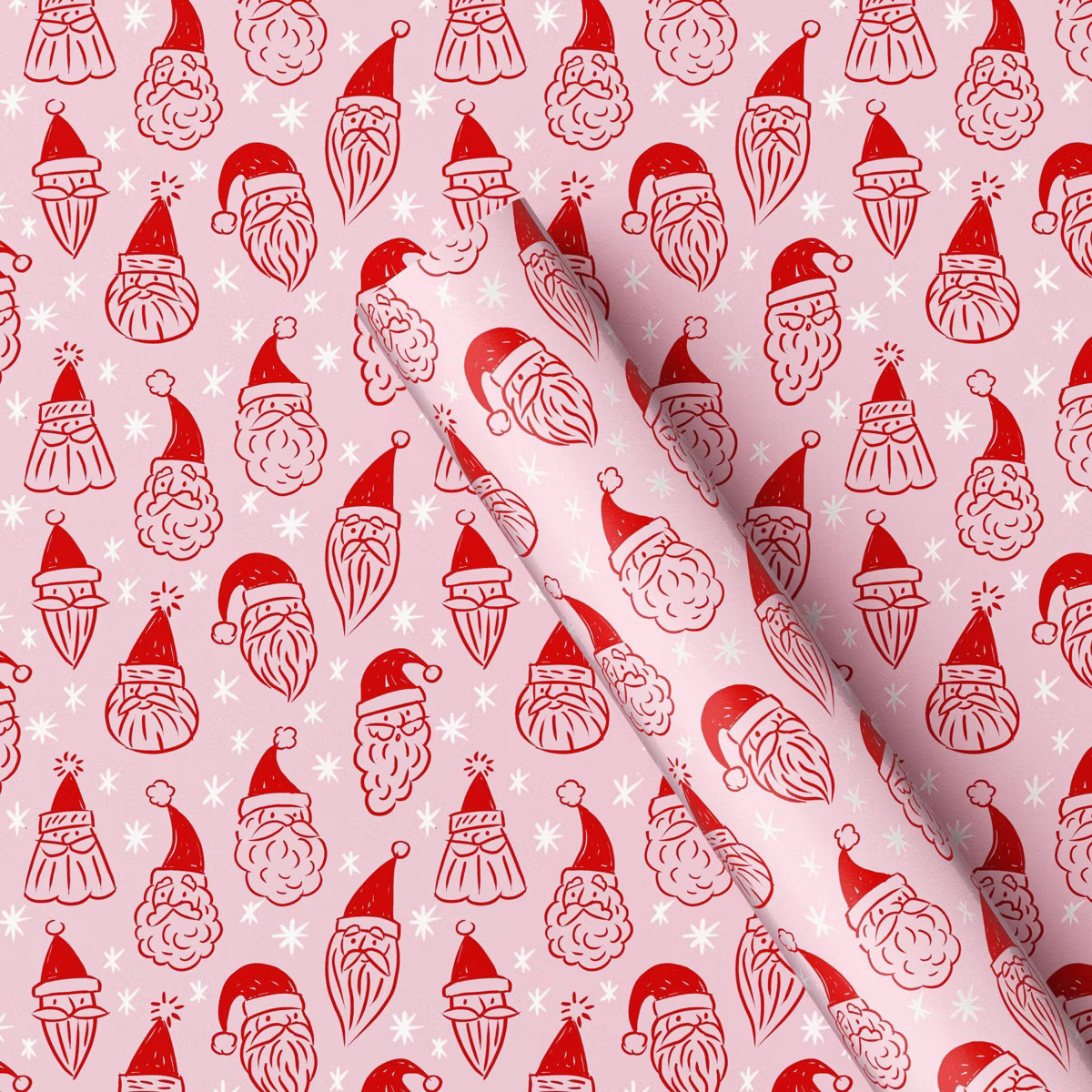 13 sq ft Santa Christmas Gift Wrap Pink - Wondershop™ | Target