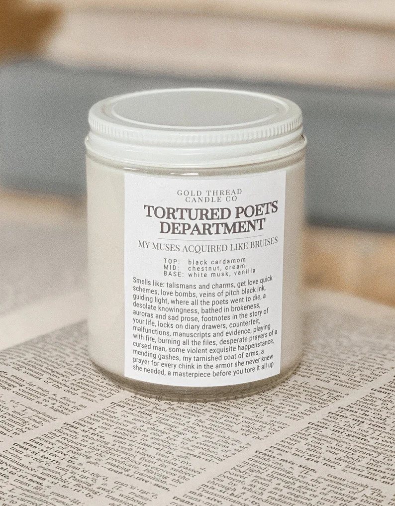 Tortured Poets black Cardamom & Cream 8 Oz Candle - Etsy | Etsy (US)