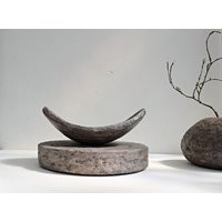 Wabi Sabi Bowl, Decorative Modern Artisan Bowl, Organic Oval Cement Rustic Decor Living Room, One Of Kind | Etsy (US)