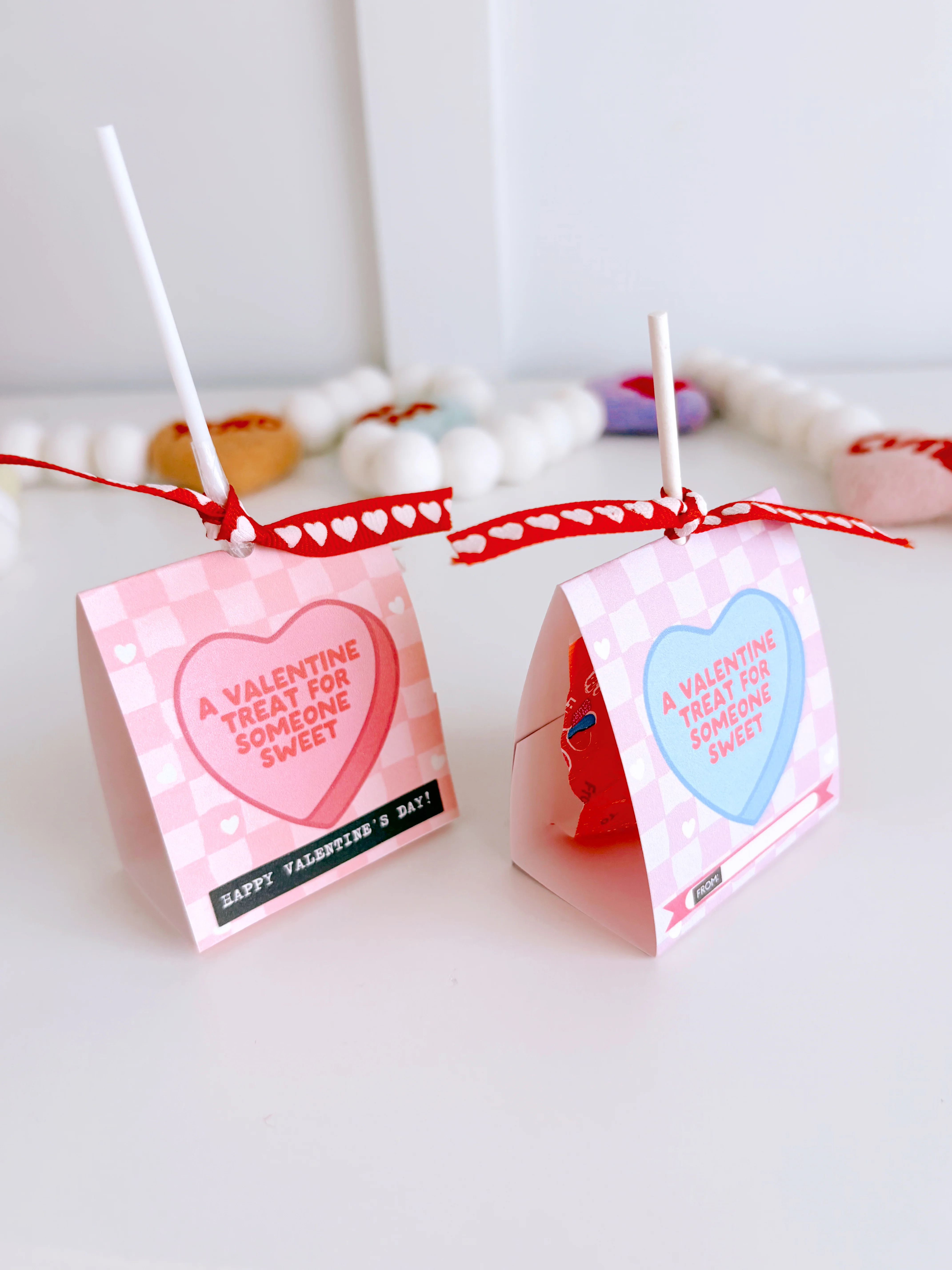 Valentine Lollipop Holder | Printable Valentines | The Letter Vee