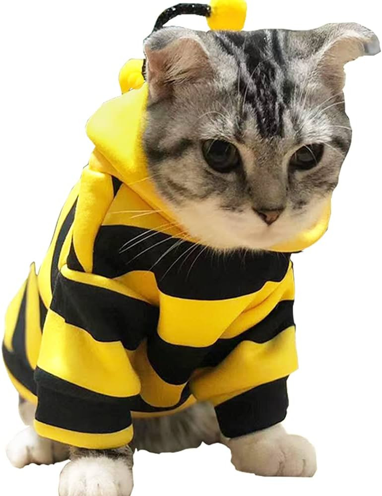 Anelekor Pet Bee Halloween Costume Dog Hoodies Cat Holiday Cosplay Warm Clothes Puppy Cute Hooded... | Amazon (US)
