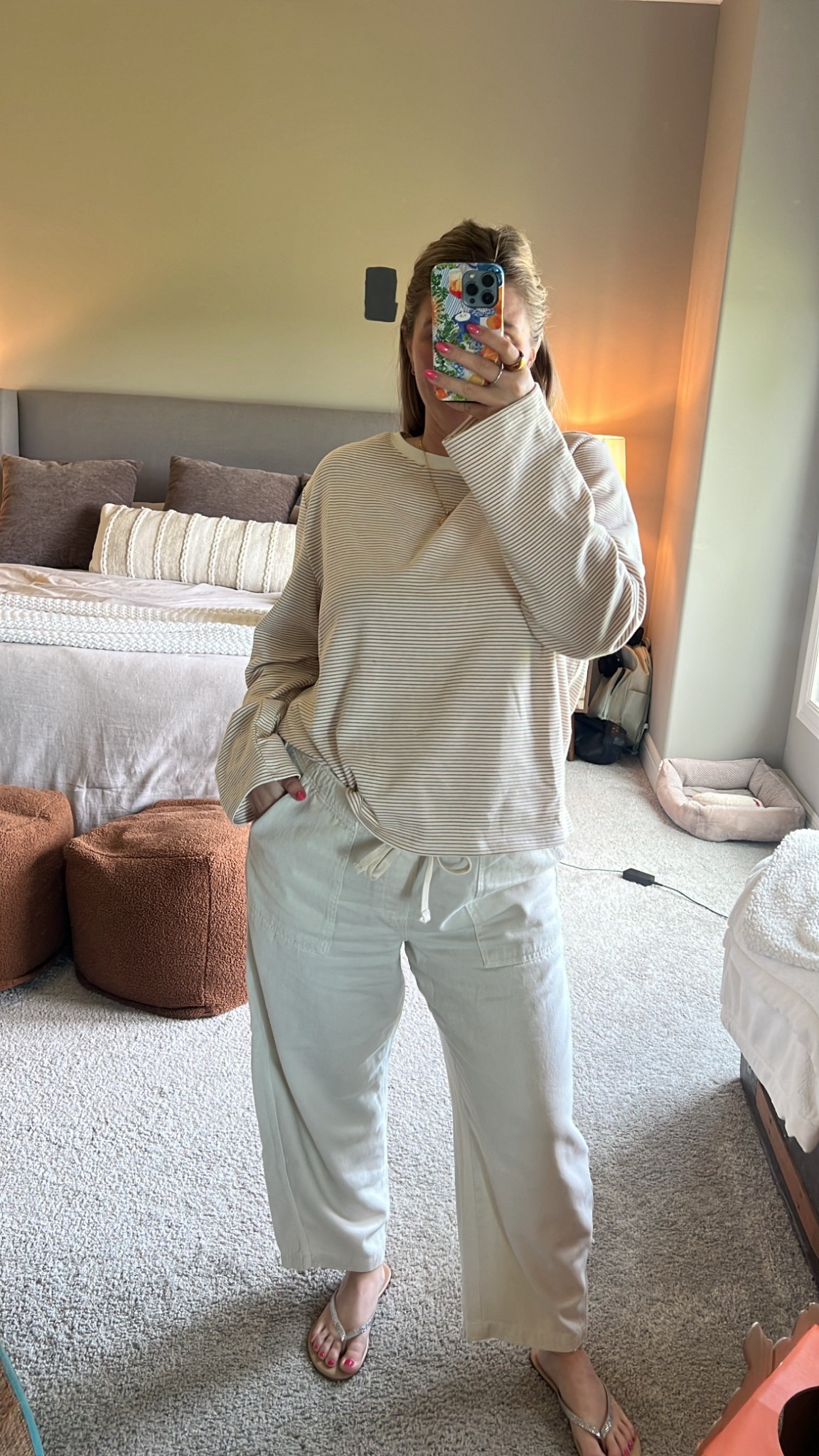 Spring non maternity clothes that are bump friendly! Shirt is Petal & Pup. Wearing a L, honestly could size down if not pregnant because sleeves are long and it’s a boxy fit but I love it. Pants are Gap and the color is off white milk barrel pants. Softest denim, comes in tons of colors. I’m obsessed! Stretchy/pull on waist. Fits the bump (I’m currently 26wks with my second) and will fit under when my bump is too big haha. Comes in tons of colors and 30-60% off! 

#LTKFindsUnder50 #LTKSaleAlert #LTKBump