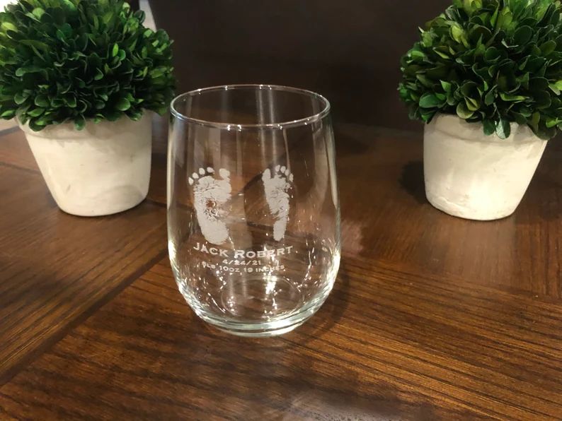 Baby footprints beer glass pint glass custom beer glass | Etsy | Etsy (CAD)