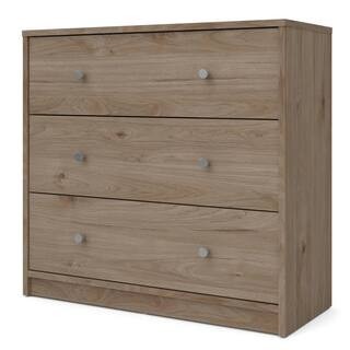 Tvilum Portland 3-Drawer Jackson Hickory Chest of Drawers 26.89 in. H x 28.5 in. W x 11.85 in. D ... | The Home Depot