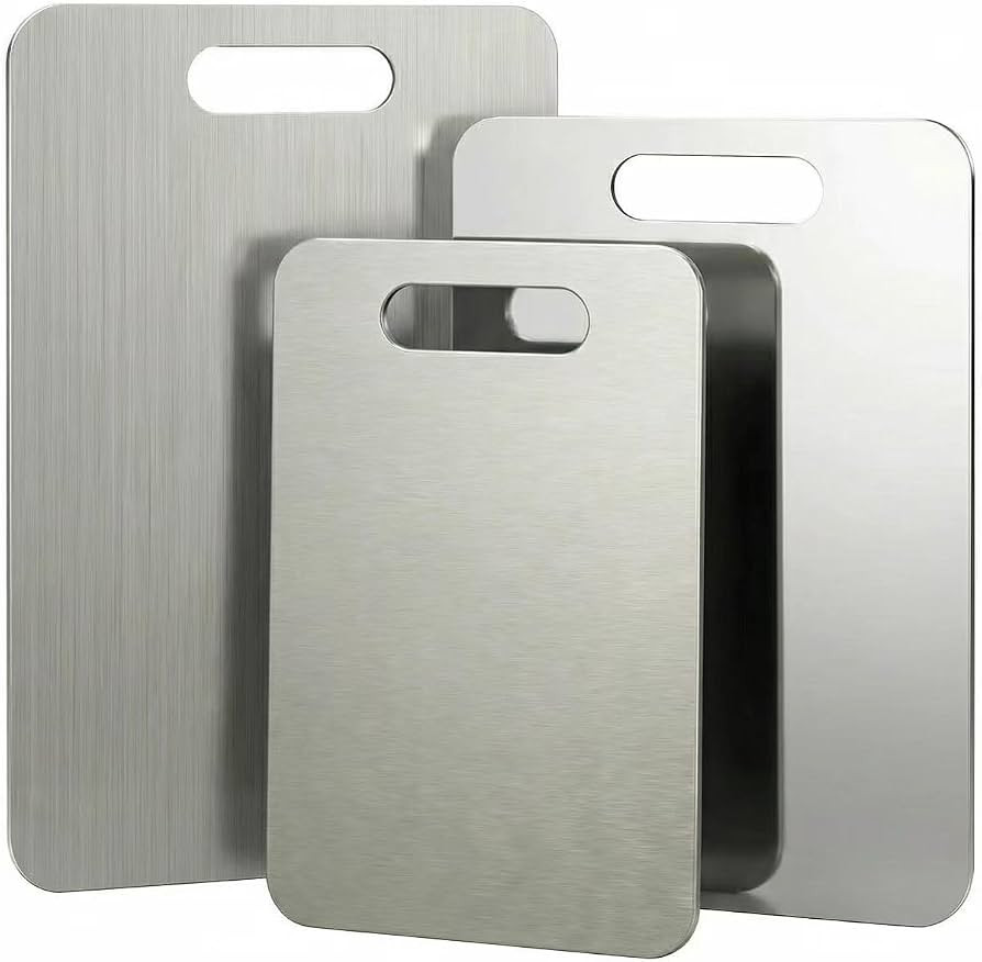 Stainless Steel Cutting Board, 3 PCS Cutting Boards for Kitchen, 304 Stainless Non Stick Chopping Cutting Board for Meat Fruit & Vegetable (15.3 x 11, 13.4 x 9, 11.8 x 7.9 in) | Amazon (US)
