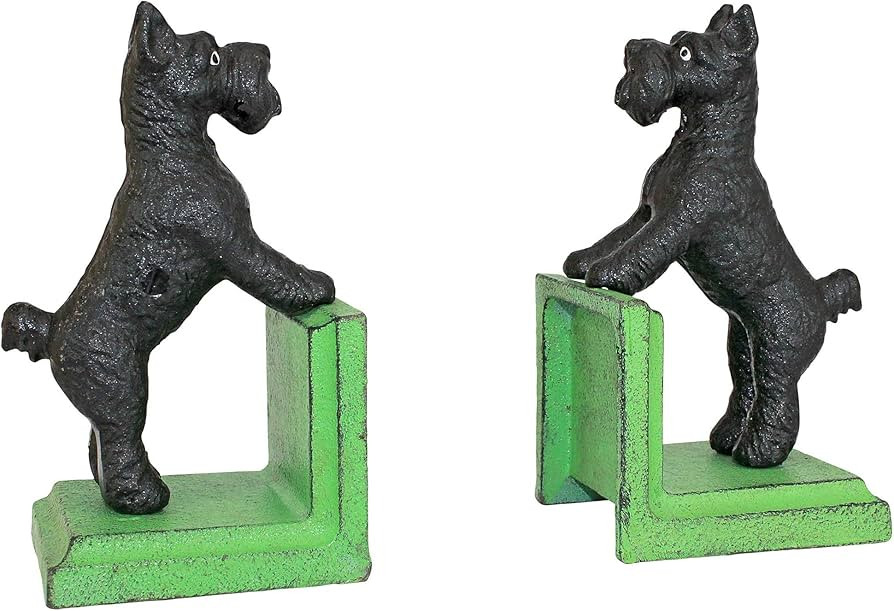Design Toscano Over The Fence Scotty Dog Cast Iron Sculptural Bookend Pair | Amazon (US)