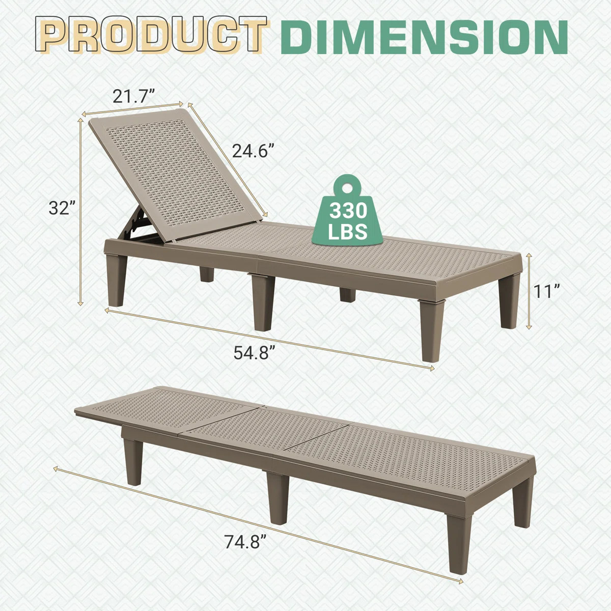 4 Pieces Weather-resistant Patio Lounge Chair, Outdoor Adjustable Chaise Lounge Chair | Wayfair North America
