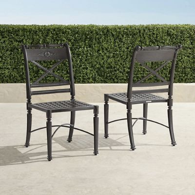 Carlisle Dining Side Chairs in Slate Aluminum, Set of Two | Frontgate