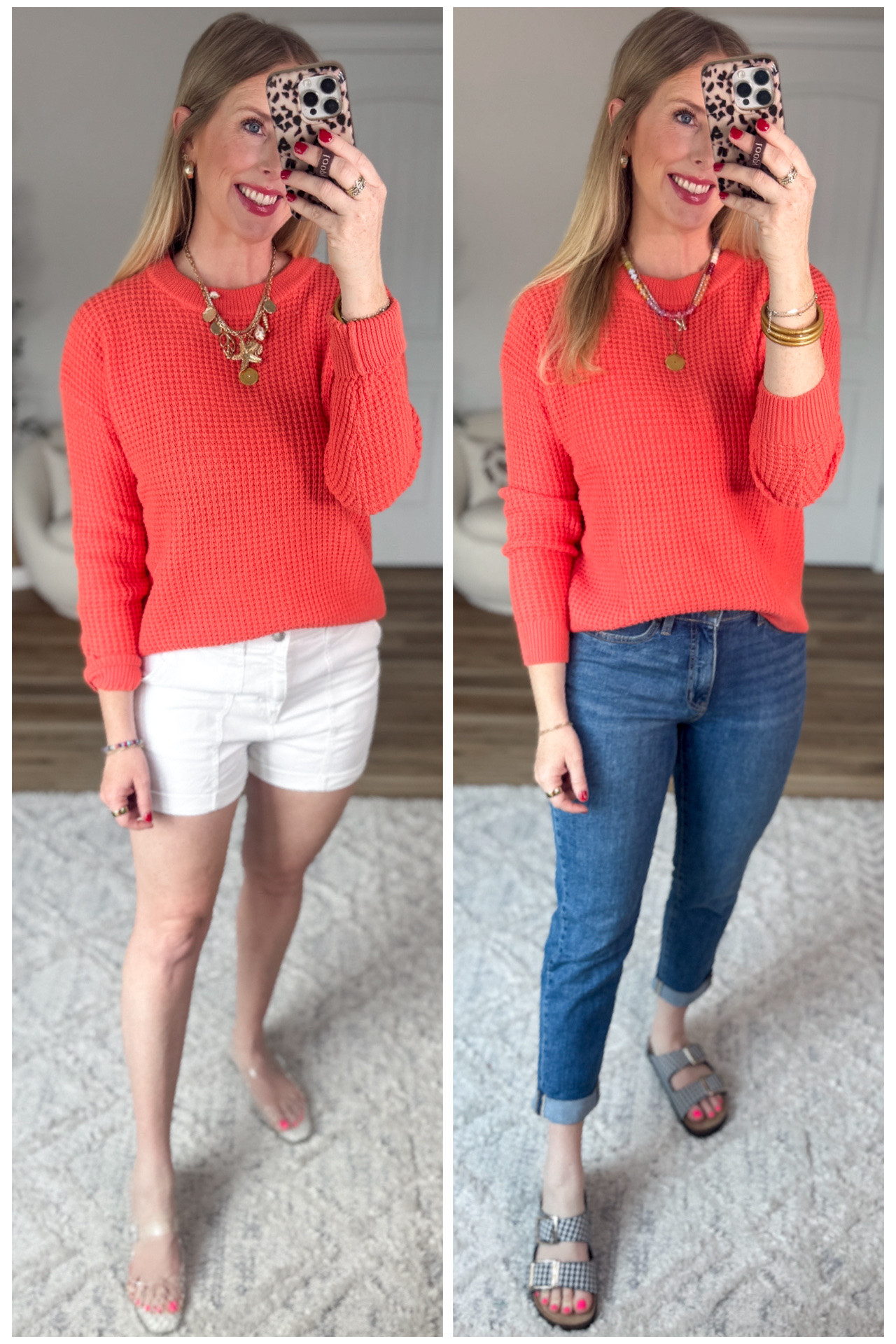 2 ways to wear this coral sweater from Walmart! 

#LTKselfcare #LTKmomlife #LTKootd