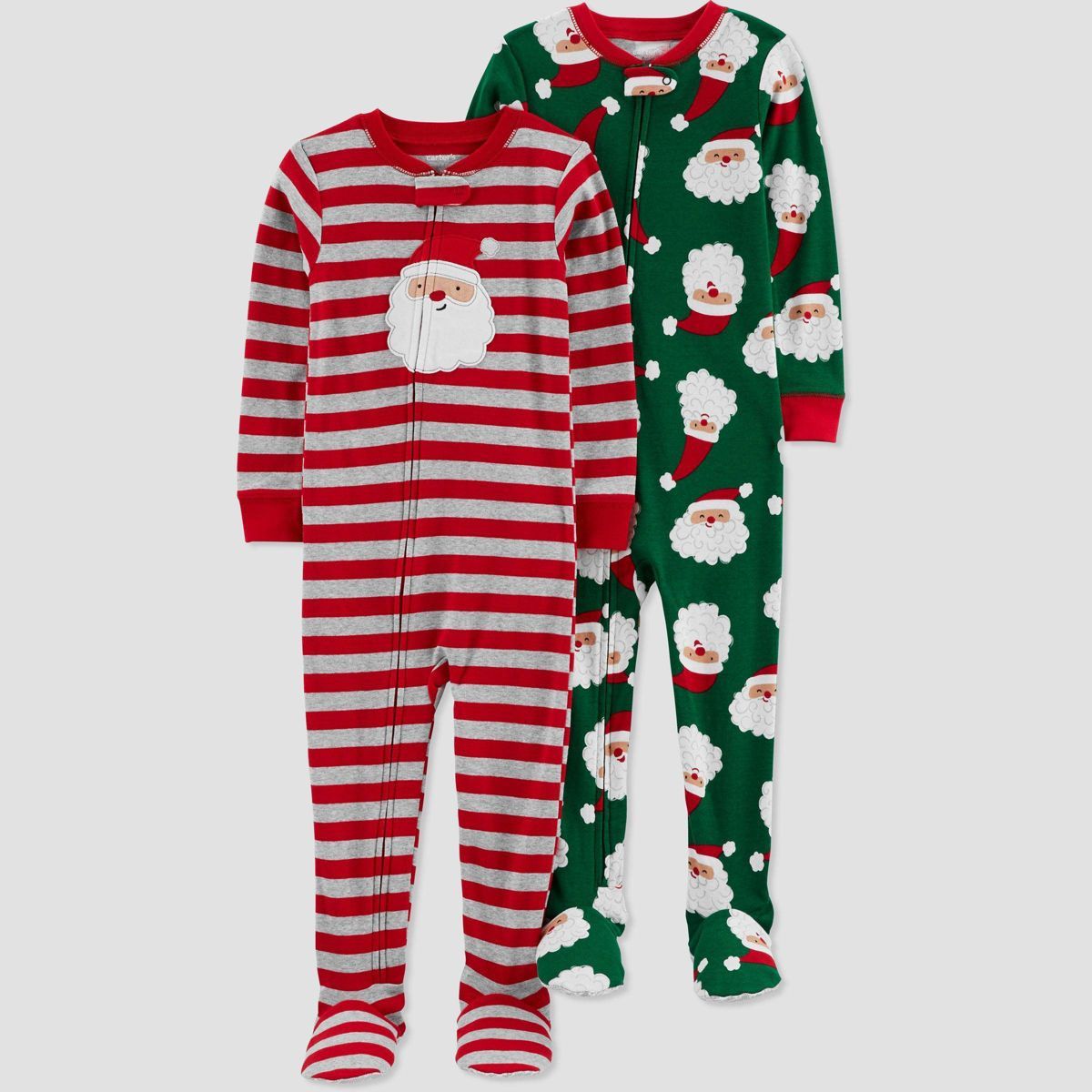 Carter's Just One You® Toddler Boys' Striped Santa Footed Pajama Set - Red/Green | Target