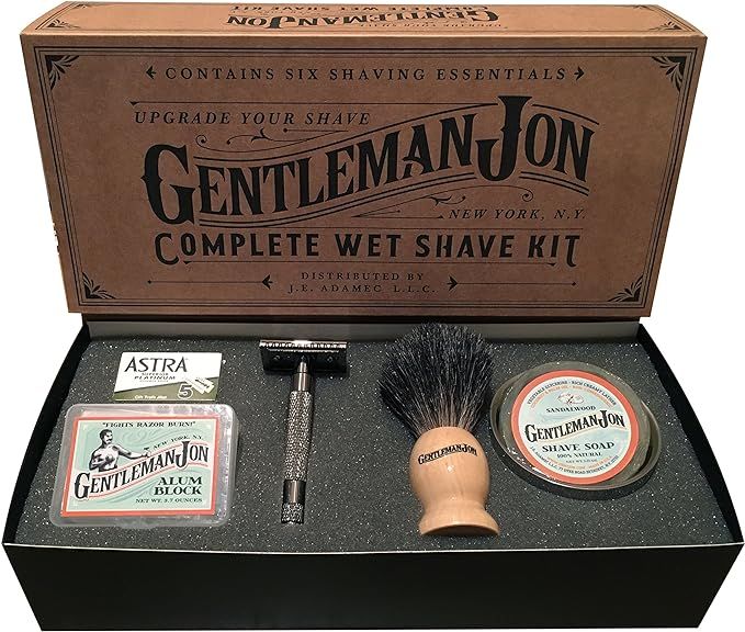 Gentleman Jon Complete Wet Shave Kit | Includes 6 Items: One Safety Razor, One Badger Hair Brush,... | Amazon (US)
