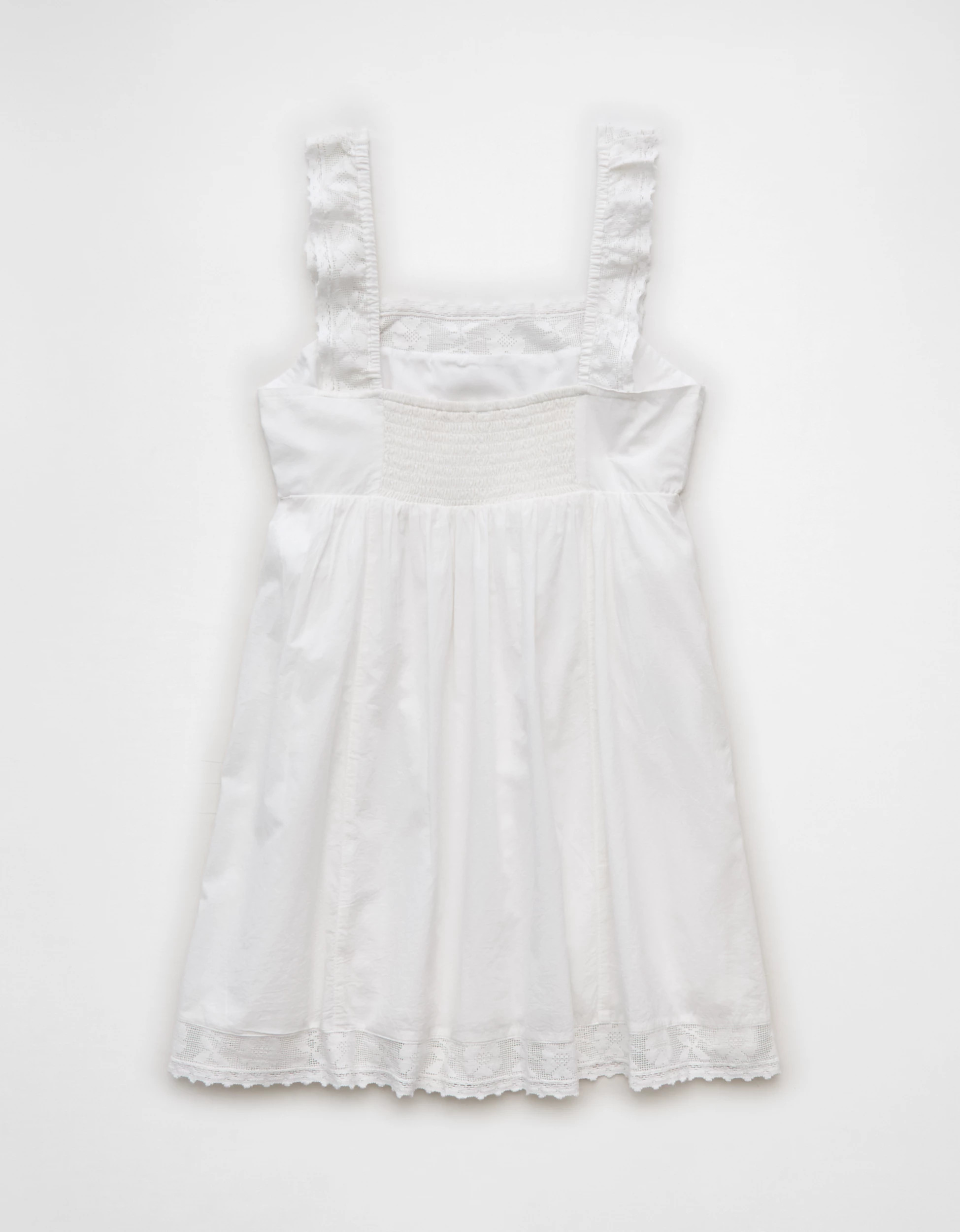 AE Square Neck Lace-Trim Mini Dress | American Eagle Outfitters (US & CA)
