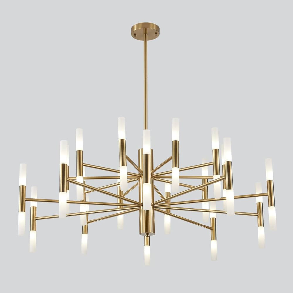 KCO Lighting Brushed Brass 40-Lights LED Sputnik Chandelier Mid Century Modern Chandelier Gold Ro... | Amazon (US)