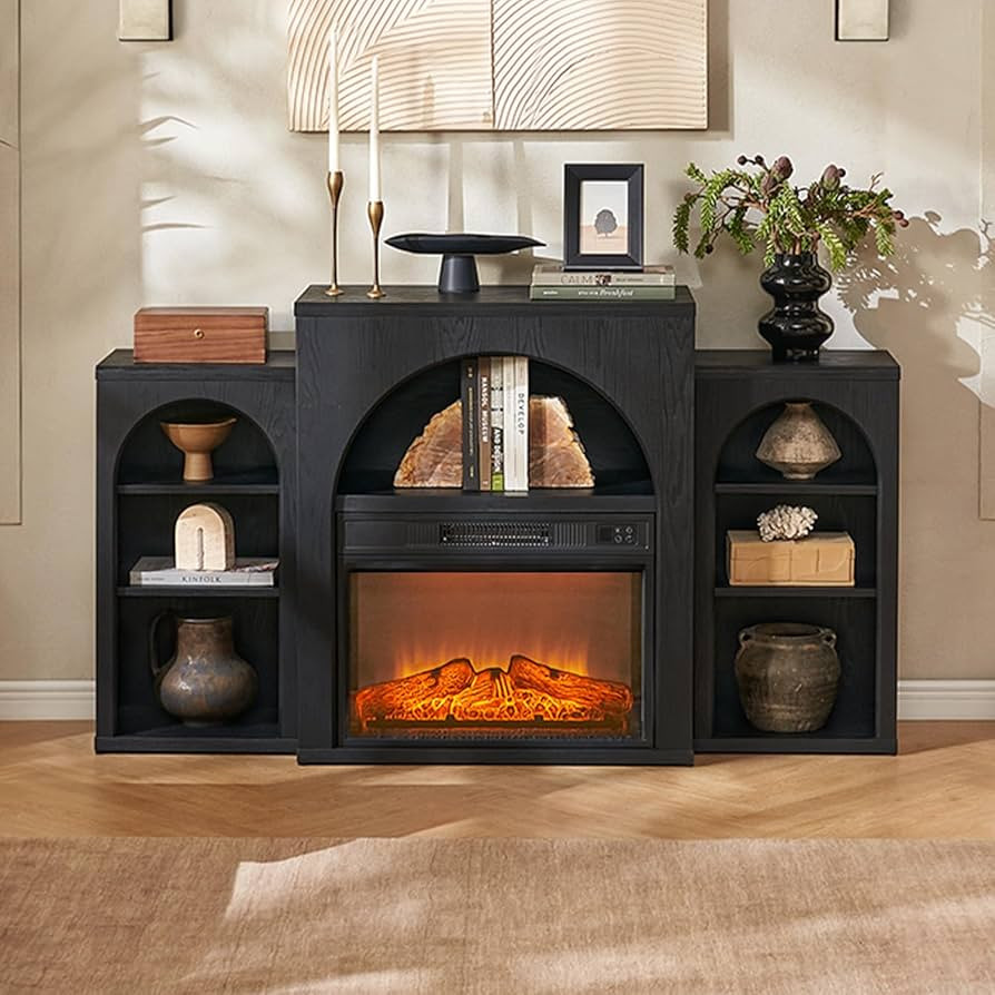 Mopio Blake 59" Arched TV Stand for 32/42/55/60/65 Inch TVs, Fireplace Mantel, Modular Side Stora... | Amazon (US)