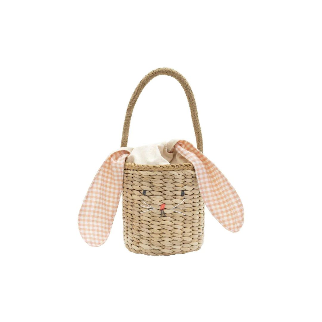 Bunny Woven Straw Bag | Pink Antlers