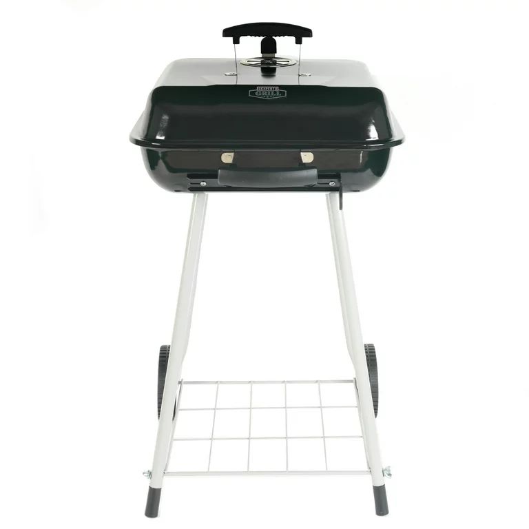 Expert Grill 17.5" Square Steel Charcoal Grill with Wheels, Black | Walmart (US)