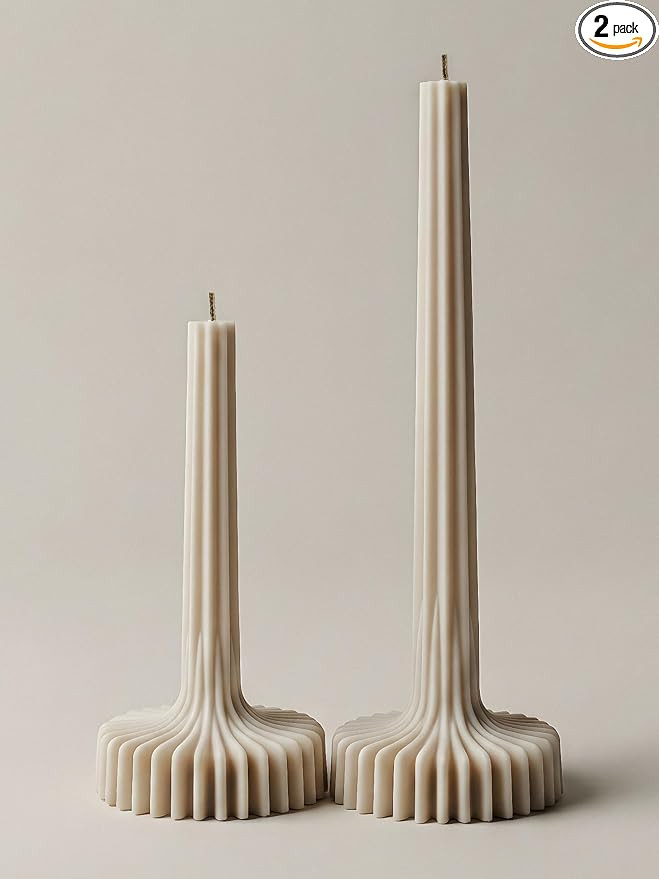 LAWA Set of 2 Vase Candle - Beautiful Handmade Pillar Unscented Soy Wax Elegant Aesthetic Candle ... | Amazon (US)