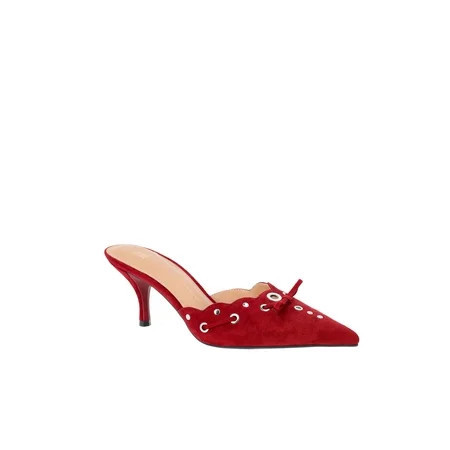 Time and Tru Women's Studded Kitten Heel Mules | Walmart (US)