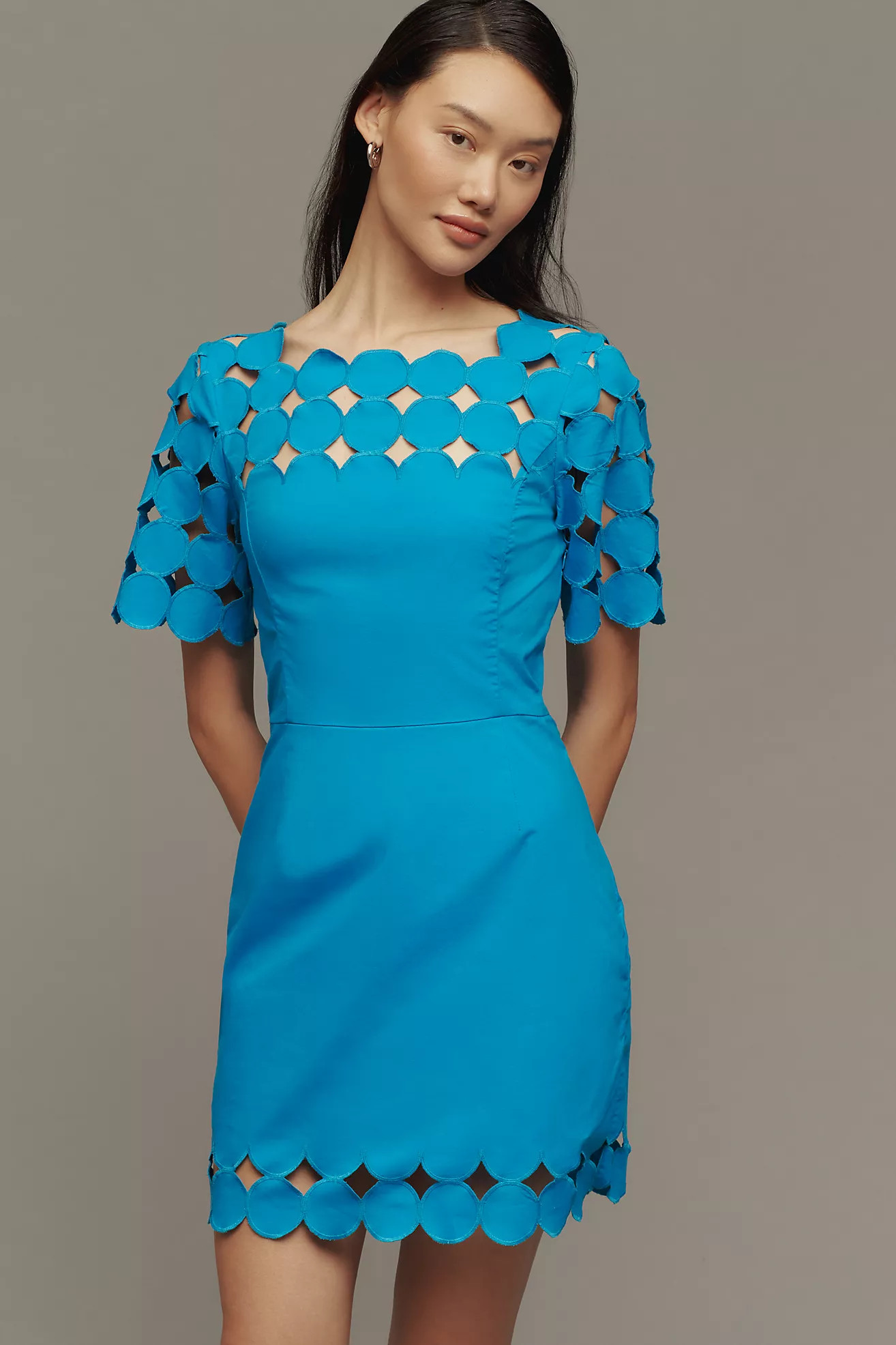 By Anthropologie Cutwork Mini Shift Dress | Anthropologie (US)