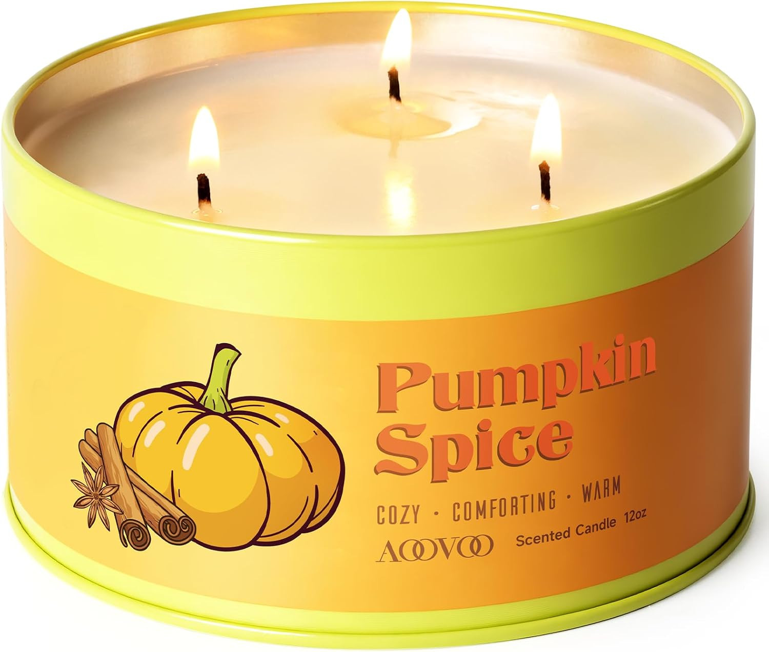 AOOVOO Pumpkin Spice Candle - 12oz Fall Candles for Home Scented Decor | Amazon (US)