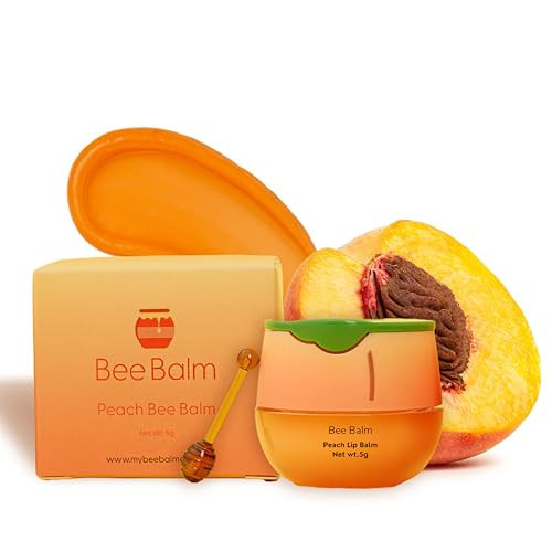 Original My Bee Balm Lip Balm - Peach Hydrating Balm Honey Pot for Dry, Chapped & Cracked Lips with Propolis, Honey & Vitamin E - Soften, Smooth & Reduce Lip Lines | Amazon (US)
