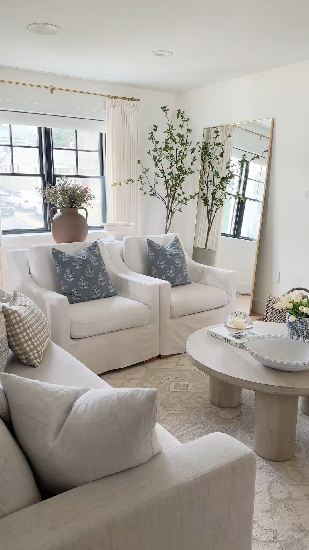 Blue block print pillows, Target, white slipcovered chair 

#LTKSaleAlert #LTKStyleTip #LTKHome