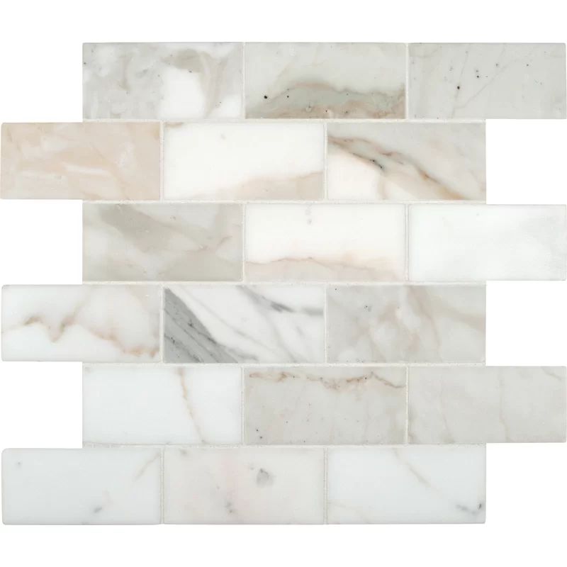 Calacatta Gold 2" x 4" Marble Brick Joint Mosaic Wall & Floor Tile | Wayfair North America