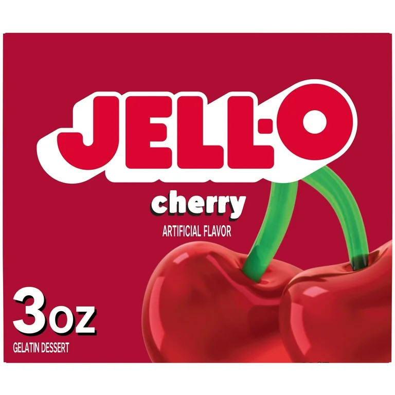 Jell-O Cherry Artificially Flavored Gelatin Dessert Mix, 3 oz Box | Walmart (US)