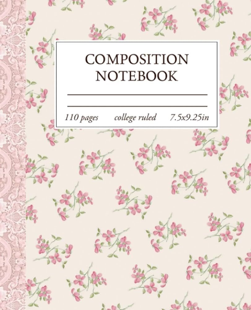 Composition Notebook College Ruled: Light Pink Floral Coquette Aesthetic Journal For Women | Amazon (US)